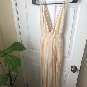 Yellow and White Stripe Jumpsuit